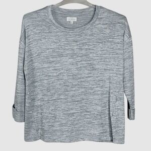 Lucky Brand Gray Heathered Knit Crew Neck Long Sleeve Top